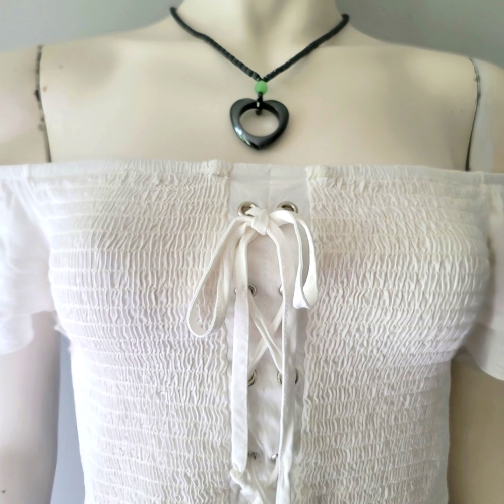 Revamped Lace Up Crop Top Size M